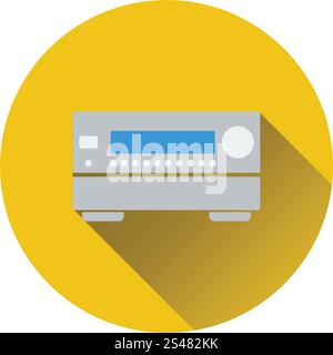 Home theater receiver icon. Flat design. Vector illustration. Stock Vector