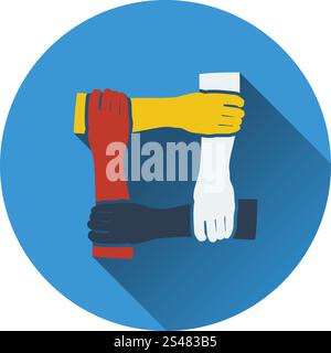 Icon of Crossed hands. Flat design. Vector illustration. Stock Vector