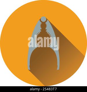 Nutcracker pliers icon. Flat design. Vector illustration. Stock Vector