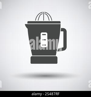 Citrus juicer machine icon on gray background with round shadow. Vector illustration. Stock Vector
