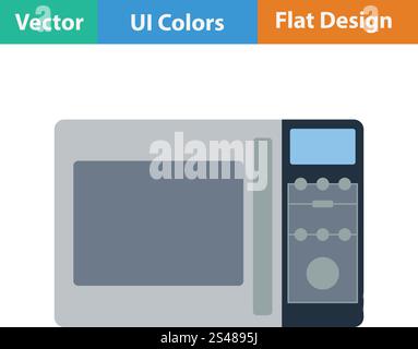 Micro wave oven icon. Flat design. Vector illustration. Stock Vector