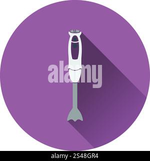 Hand blender icon. Flat design. Vector illustration. Stock Vector