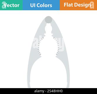 Nutcracker pliers icon. Flat design. Vector illustration. Stock Vector
