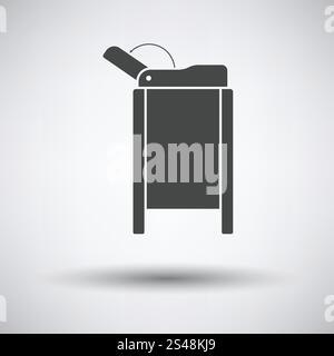 Baby swaddle table icon on gray background, round shadow. Vector illustration. Stock Vector
