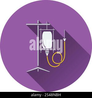 Drop counter icon. Flat color design. Vector illustration. Stock Vector