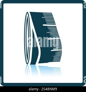 Tailor measure tape icon. Shadow reflection design. Vector illustration. Stock Vector