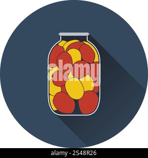 Canned tomatoes icon. Flat color design. Vector illustration. Stock Vector