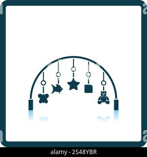 Baby arc with hanged toys icon. Shadow reflection design. Vector illustration. Stock Vector