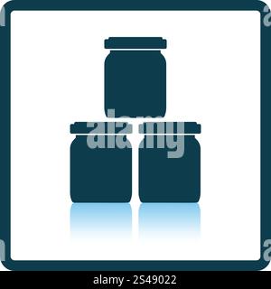 Baby glass jars icon. Shadow reflection design. Vector illustration. Stock Vector