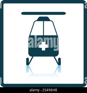 Medevac icon. Shadow reflection design. Vector illustration. Stock Vector
