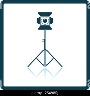 Stage projector icon. Shadow reflection design. Vector illustration. Stock Vector