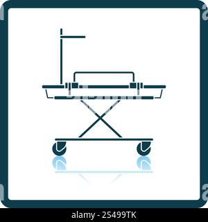 Medical stretcher icon. Shadow reflection design. Vector illustration. Stock Vector