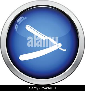 Razor icon. Glossy button design. Vector illustration Stock Vector ...