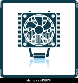 CPU Fan icon. Shadow reflection design. Vector illustration. Stock Vector