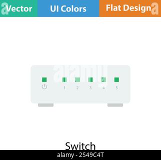 Ethernet Switch Icon. Flat Color Ladder Design. Vector Illustration ...