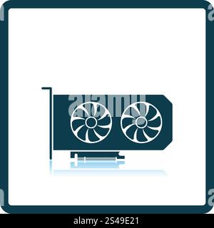 GPU icon. Shadow reflection design. Vector illustration. Stock Vector