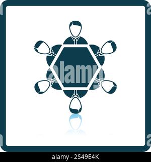 Conversation Table Icon. Shadow Reflection Design. Vector Illustration ...