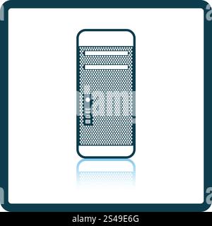 System unit icon. Shadow reflection design. Vector illustration. Stock Vector