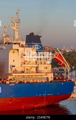 Genco Wasp cargo ship, Port of Mazatlan, Sinaloa, Mexico Stock Photo