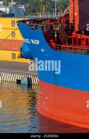 Genco Wasp cargo ship, Port of Mazatlan, Sinaloa, Mexico Stock Photo