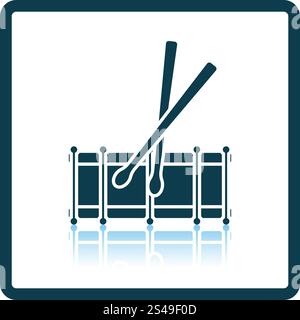 Drum toy icon. Shadow reflection design. Vector illustration Stock ...