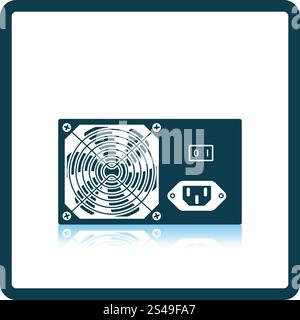 Power unit icon. Shadow reflection design. Vector illustration. Stock Vector