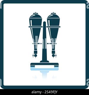 Soda siphon equipment icon. Shadow reflection design. Vector illustration. Stock Vector