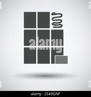 Wall tiles icon on gray background, round shadow. Vector illustration. Stock Vector