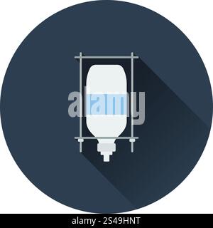 Drop counter icon. Flat color design. Vector illustration. Stock Vector