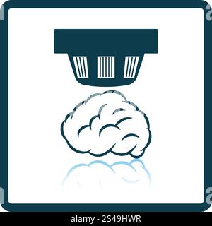 Smoke sensor icon. Shadow reflection design. Vector illustration. Stock Vector