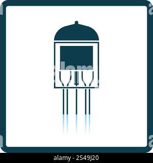 Electronic vacuum tube icon. Shadow reflection design. Vector illustration. Stock Vector
