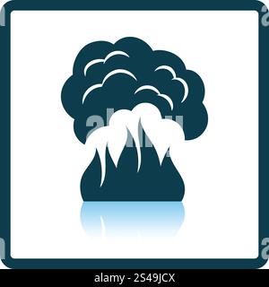 Fire and smoke icon. Shadow reflection design. Vector illustration. Stock Vector