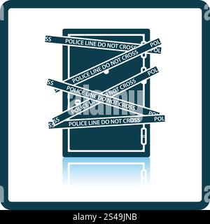 Crime scene door icon. Shadow reflection design. Vector illustration. Stock Vector
