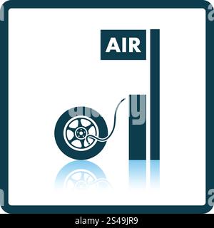 Wheels pump station icon. Shadow reflection design. Vector illustration. Stock Vector