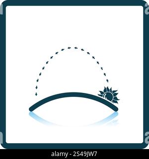 Sunrise icon. Shadow reflection design. Vector illustration. Stock Vector
