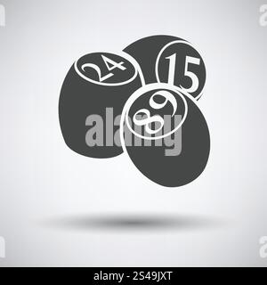 Bingo Kegs icon on gray background with round shadow. Vector illustration. Stock Vector