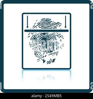Fingerprint scan icon. Shadow reflection design. Vector illustration. Stock Vector