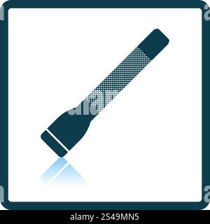 Police flashlight icon. Shadow reflection design. Vector illustration. Stock Vector