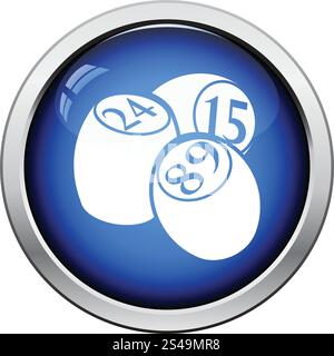 Bingo Kegs icon. Glossy button design. Vector illustration. Stock Vector