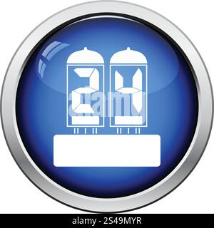 Electric numeral lamp icon. Glossy button design. Vector illustration. Stock Vector