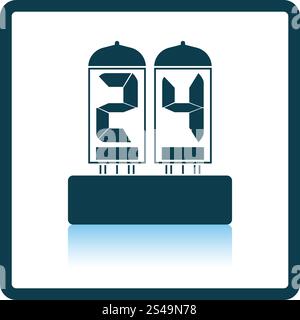 Electric numeral lamp icon. Shadow reflection design. Vector illustration. Stock Vector