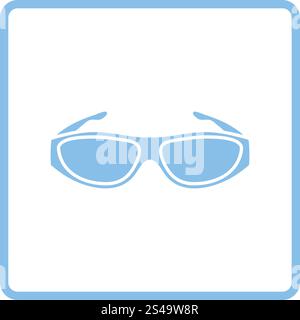 Poker sunglasses icon. Blue frame design. Vector illustration. Stock Vector