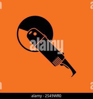 Grinder icon. Orange background with black. Vector illustration. Stock Vector