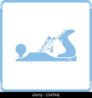 Jack-plane tool icon. Blue frame design. Vector illustration. Stock Vector