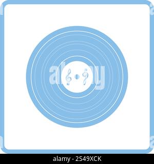 Analogue record icon. Blue frame design. Vector illustration Stock ...