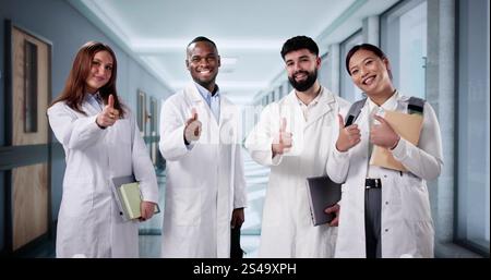 Nurse And Doctor Students Trainees Walking In Hospital Stock Photo