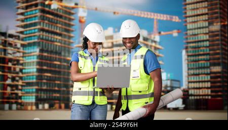 OSHA Inspection Worker At Construction Site. Building Safety Stock Photo