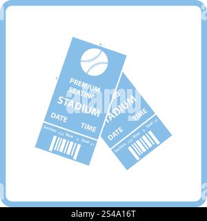 Baseball tickets icon. Blue frame design. Vector illustration Stock ...