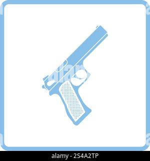 Gun icon. Blue frame design. Vector illustration Stock Vector Image ...