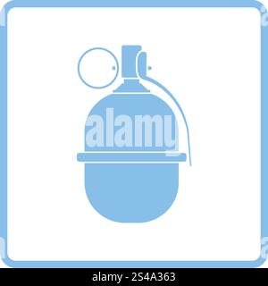 Attack grenade icon. Blue frame design. Vector illustration. Stock Vector
